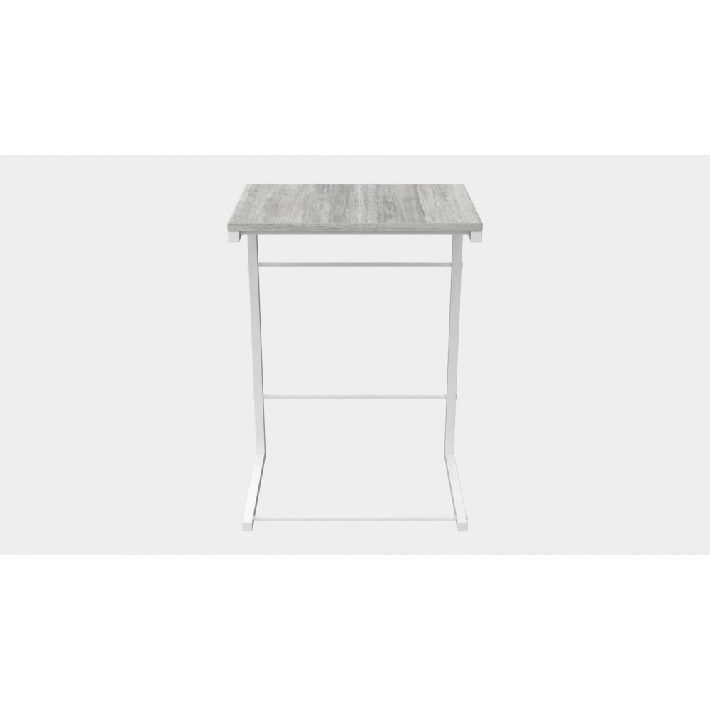 Столик приставной Терри Ferrum-decor 650x440x330 Белый металл ДСП Бетон 16 мм (FRD-104661)