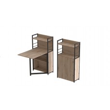 Стіл книжка з етажеркою Практик 1 Ferrum-decor 1200x640x990 Чорний метал ДСП Дуб Сан-Марино 16 мм (FRD-104612)