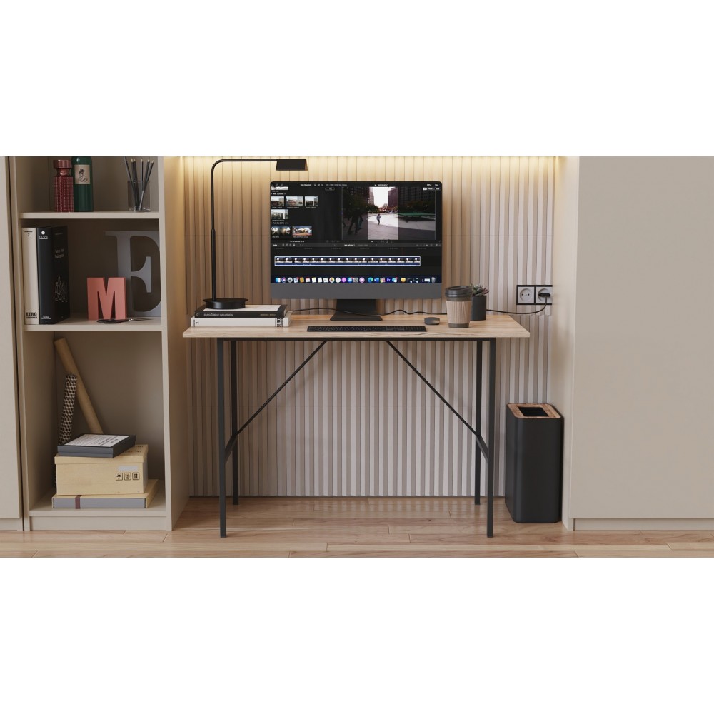 Стол письменный Line Тайм Ferrum-decor 750x1000x600 Черный металл ДСП Дуб Сан-Марино 16 мм (FRD-104872)