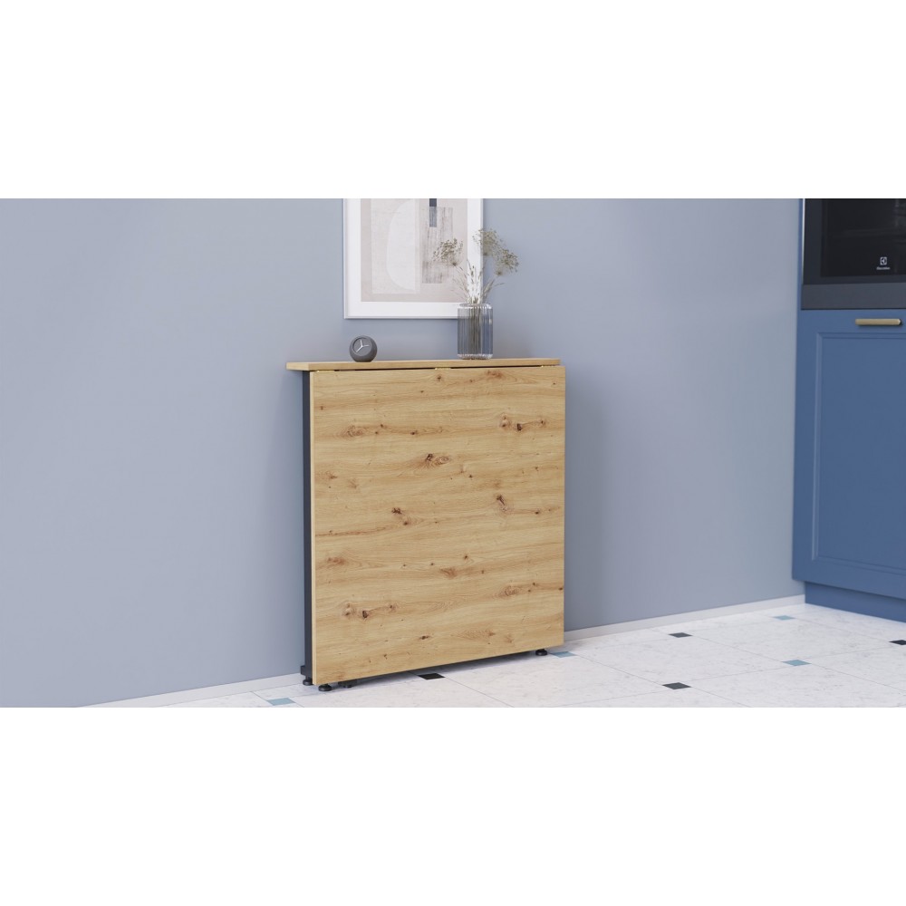 Стіл-книга трансформер Оріон 1 Ferrum-decor 750x810x730 Чорний метал ДСП Дуб Артизан 16 мм (FRD-104602)