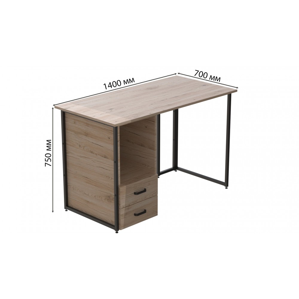Компьютерный стол Ferrum-decor Отто 75x140x70 черный ДСП Дуб Сан-Марино 16мм (FRD-103604)