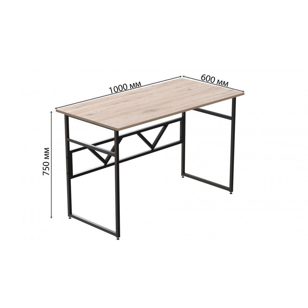 Компьютерный стол Ferrum-decor Раян 75x100x60 черный ДСП Дуб Сан-Марино 16мм (FRD-103674)