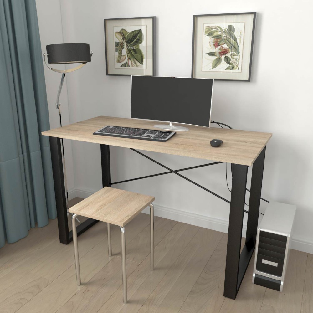 Письменный стол Ferrum-decor Драйв 750x1200x700 Черный металл ДСП Дуб Сонома 16 мм (FRD-103174)