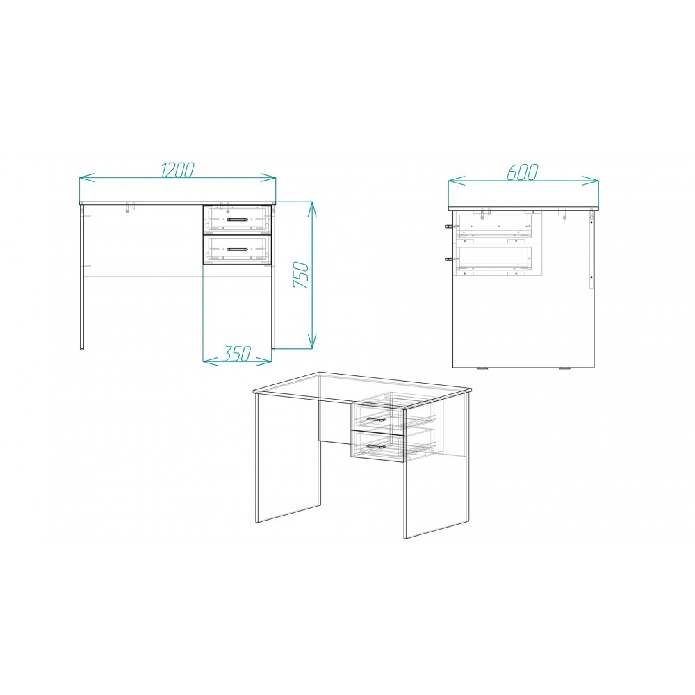 Стол компьютерный Винсент Ferrum-decor 750x1200x600 ДСП Белое 16 мм (FRD-104794)