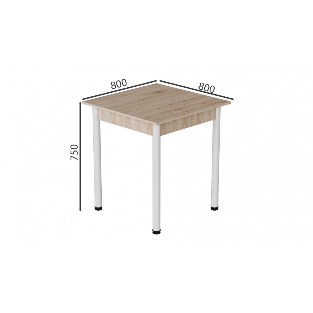 Стол кухонный Ferrum-decor Агата 75x80x80 Белый ДСП Сан-Марино 16мм (FRD-105635)