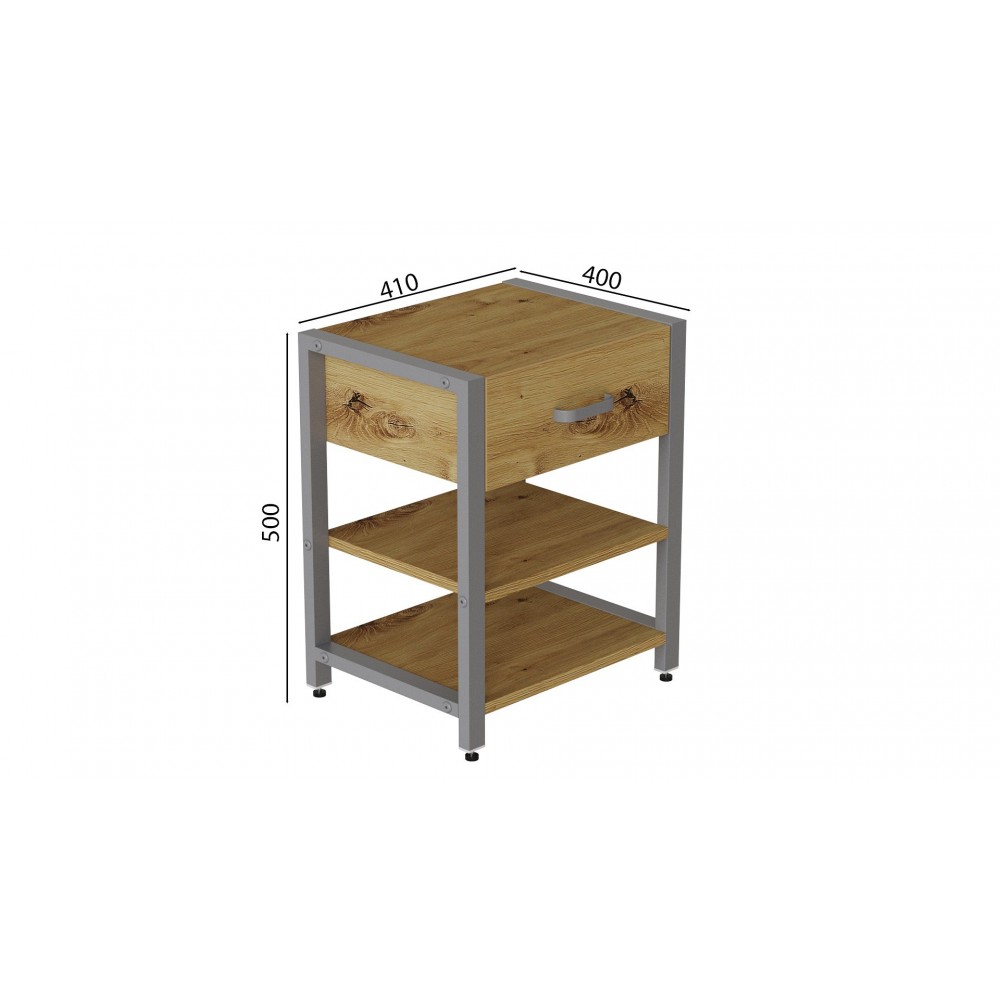 Тумба универсальная Ferrum-decor Вивьен 1/2 50x41x40 серый ДСП Дуб Артизан 16мм (FRD-104135)