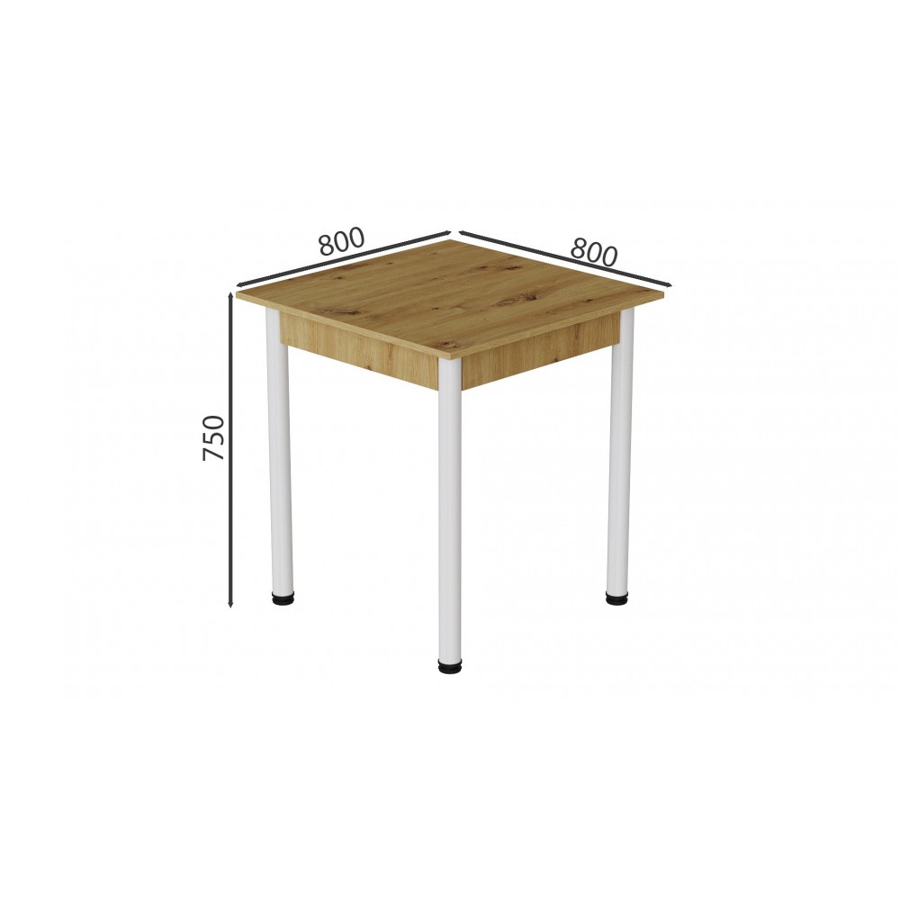 Стол кухонный Ferrum-decor Агата 75x80x80 Белый ДСП Дуб Артизан 16мм (FRD-105675)