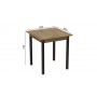 Стол кухонный Ferrum-decor Диего 75x80x80 Черный ДСП Дуб Артизан 16мм (FRD-105715)