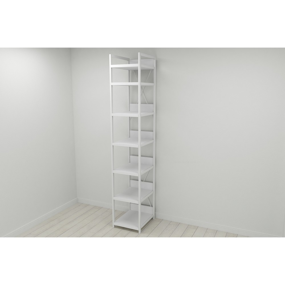 Шафа Гардероб Уні секція 4 серії Конект Ferrum-decor 220x40x50см Білий метал ДСП Білий 32 мм (FRD-104555)