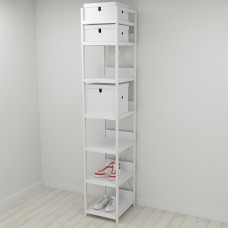 Шафа Гардероб Уні секція 4 серії Конект Ferrum-decor 220x40x50см Білий метал ДСП Білий 32 мм (FRD-104555)