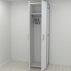 Шафа Гардероб Уні секція 6 серії Конект Ferrum-decor 220x60x50см Сірий метал ДСП Білий 16 мм (FRD-104575)