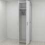 Шкаф Гардероб Уни секция 6 серии Конект Ferrum-decor 220x60x50см Серый металл ДСП Белый 16 мм (FRD-104575)