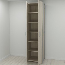 Шкаф Гардероб Уни секция 7 серии Конект Ferrum-decor 220x60x50см Серый металл ДСП Дуб Сонома 16 мм (FRD-104565)