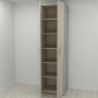 Шкаф Гардероб Уни секция 7 серии Конект Ferrum-decor 220x60x50см Серый металл ДСП Дуб Сонома 16 мм (FRD-104565)