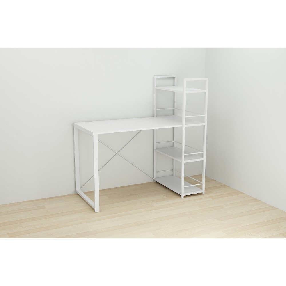 Письменный стол Ferrum-decor Серии Конект c этажеркой 75x120x600 белый ДСП Белое 16мм (FRD-104225)