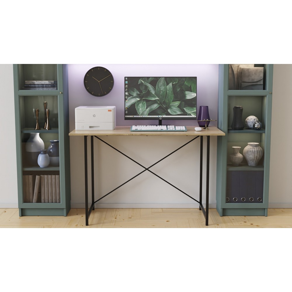 Стол письменный Line Лайт Ferrum-decor 750x1000x600 Черный металл ДСП Дуб Сонома 16 мм (FRD-104846)