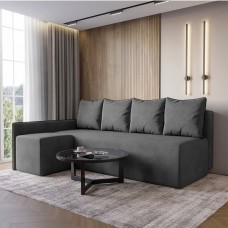 Кутовий диван ортопедичний iSmart MORRO Maxi єврокнижка 205x149 см (матрац Pocket spring) графіт Laura 15 (ISM-051355)
