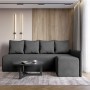 Кутовий диван ортопедичний iSmart MORRO єврокнижка 198x140 см (матрац Pocket spring) графіт Laura 15 (ISM-051325)
