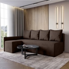 Кутовий диван ортопедичний iSmart MORRO Maxi єврокнижка 205x149 см (матрац Silver) темно-коричневий Laura 8 (ISM-051365)