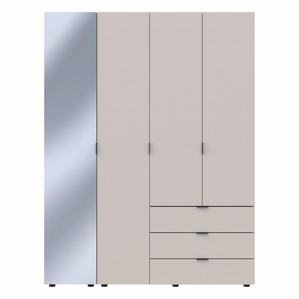 Комплект шкафов для одежды Doros Гелар (2 шт.) 155х49,5х203,4 см Зеркало/Кашемир (DRS-011259)