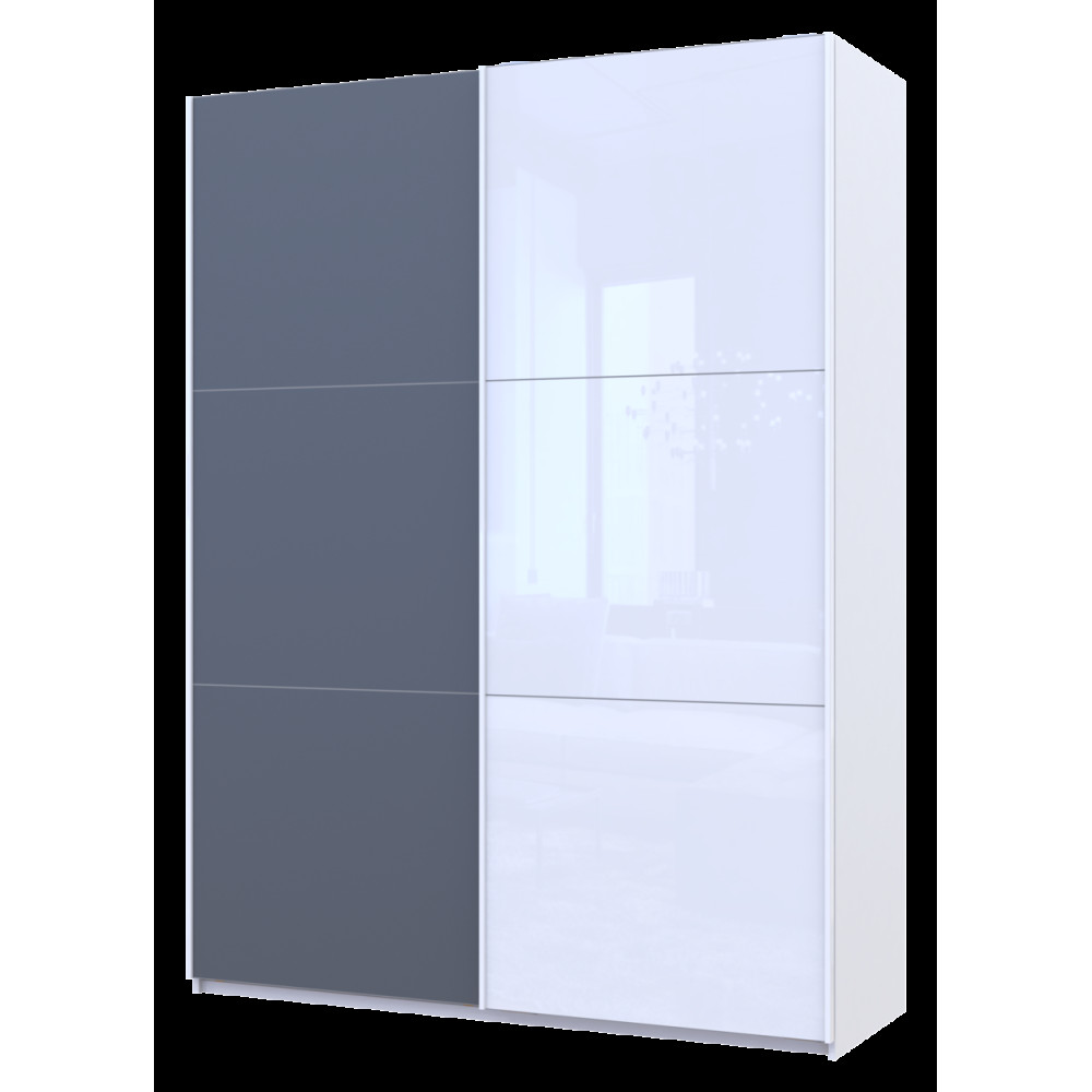 Шафа-купе двохдверна Doros G-Caiser 180х60х240 см Білий/Графіт/1 Скло (DRS-011019)