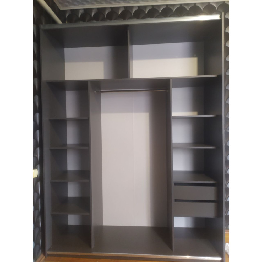 Шафа-купе двохдверна Doros G-Caiser 180х60х240 см Графіт/2 Дзеркала (DRS-011029)