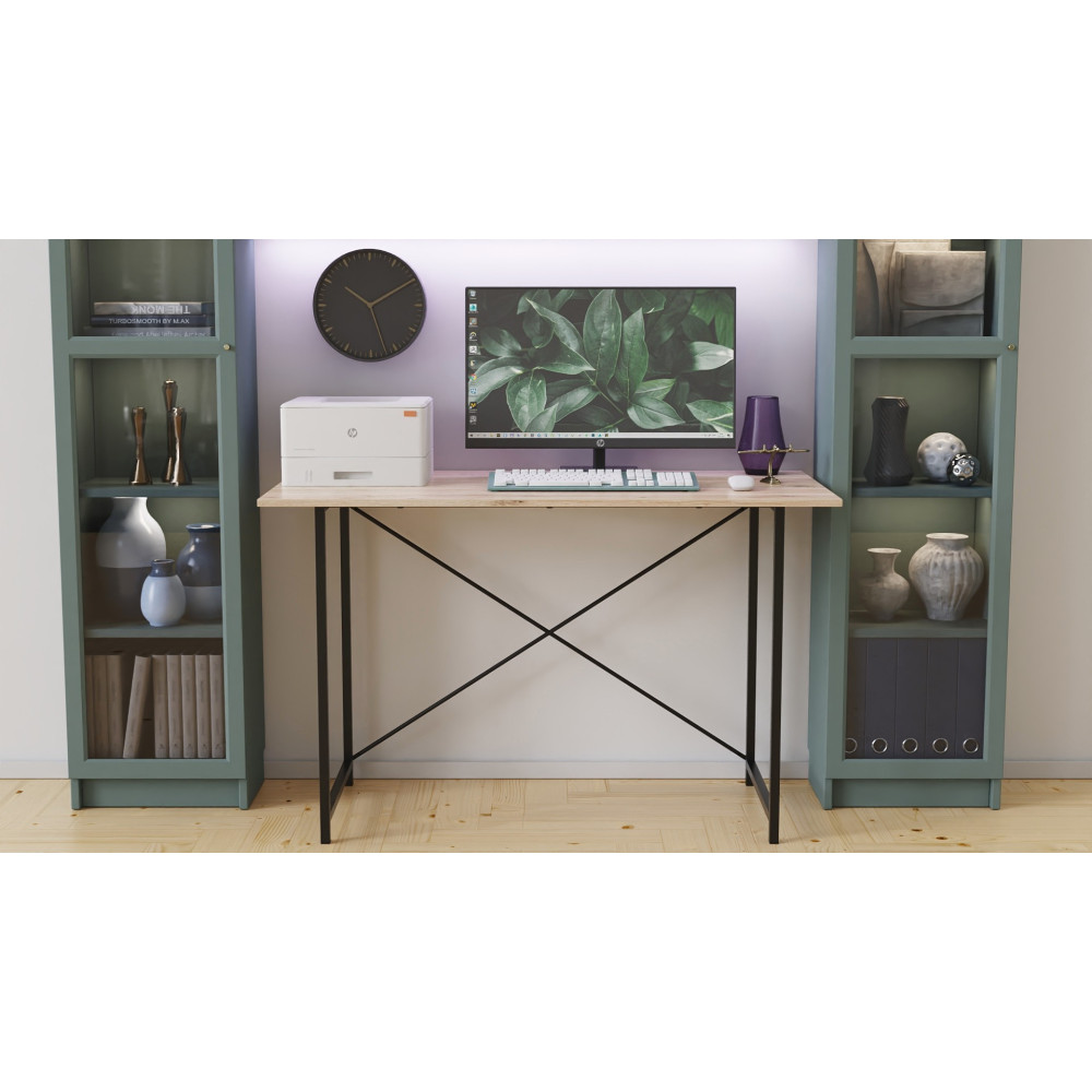 Стол письменный Line Лайт Ferrum-decor 750x1000x500 Черный металл ДСП Дуб Сан-Марино 16 мм (FRD-104837)