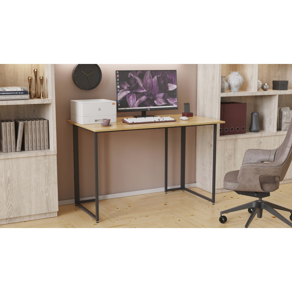 Компьютерный стол Ferrum-decor Ханна 76x140x60 черный ДСП Дуб Артизан 32мм (FRD-106237)