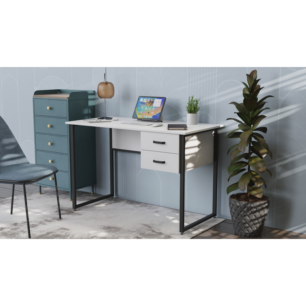 Письменный стол Ferrum-decor Гарри 75x140x60 серый ДСП Дуб Сонома 16мм (FRD-101462)