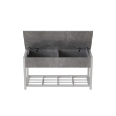 Банкетка з ящиком Ferrum-decor Дрейк 1 550x1000x400 метал Білий ДСП Бетон 16 мм (FRD-103058)