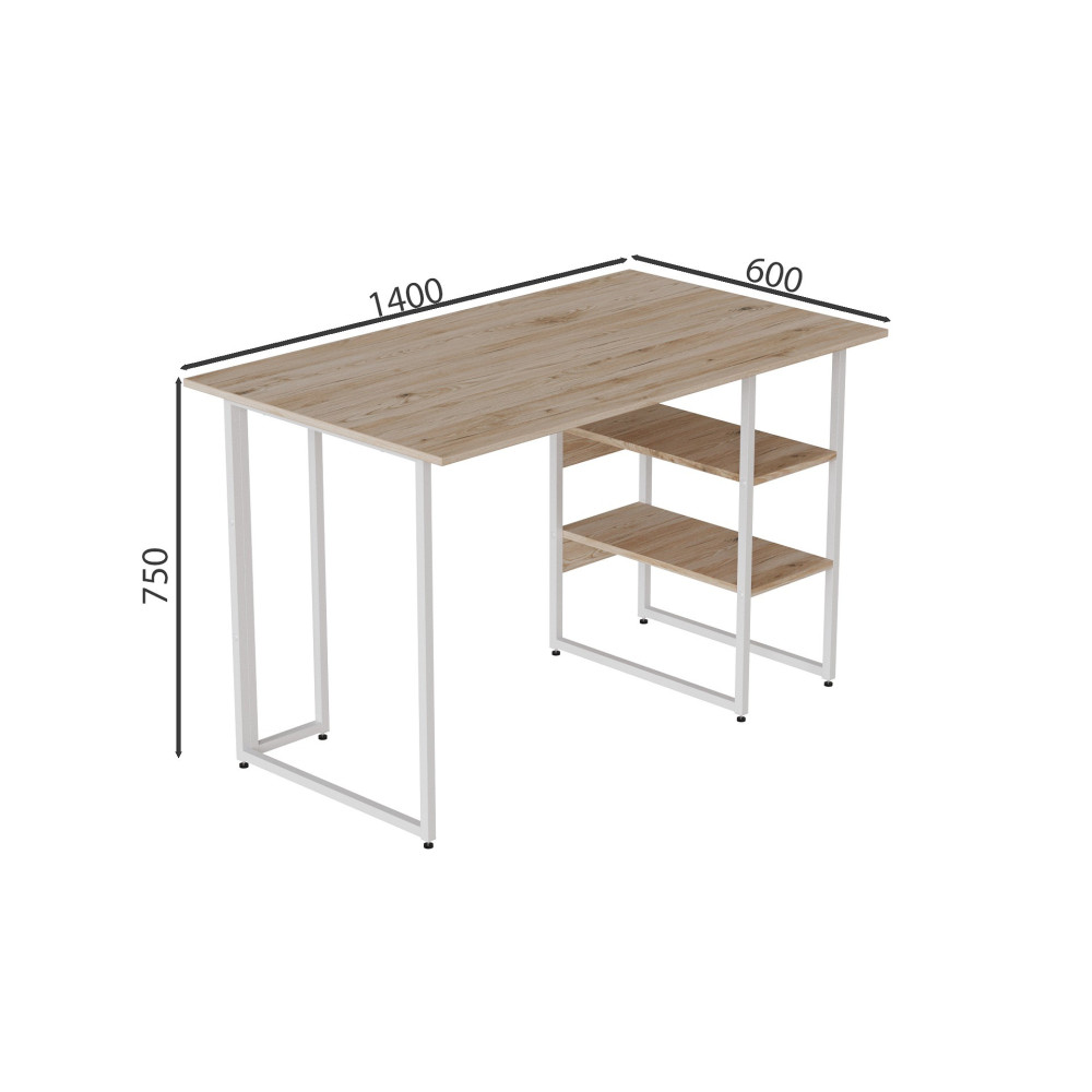 Компьютерный стол Ferrum-decor Кевин 75x140x60 белый ДСП Дуб Сан-Марино 16мм (FRD-101262)