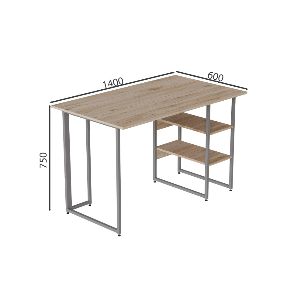 Компьютерный стол Ferrum-decor Кевин 75x140x60 серый ДСП Дуб Сан-Марино 16мм (FRD-101732)