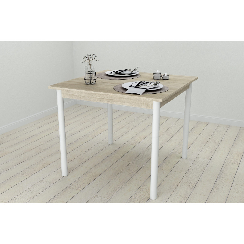 Стол кухонный Ferrum-decor Агата 75x90x90 Белый ДСП Сонома 16мм (FRD-106258)