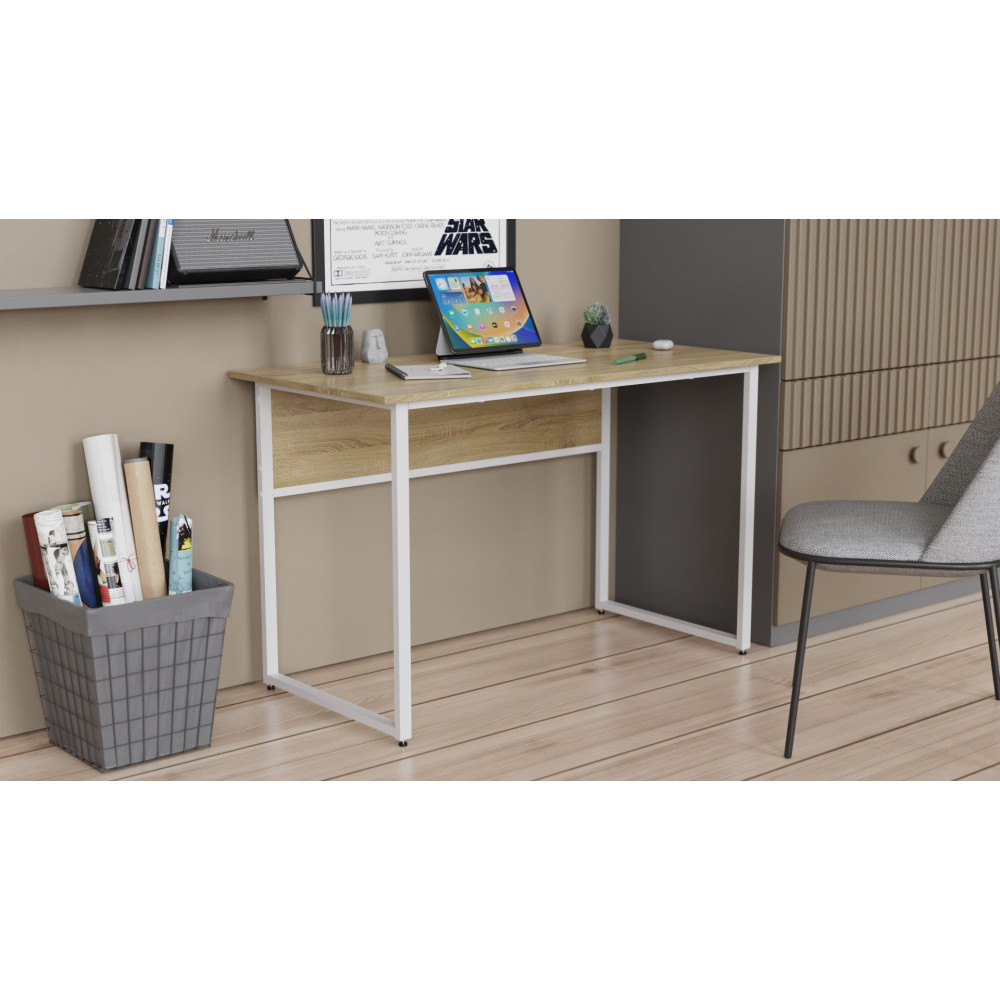 Письменный стол Ferrum-decor Коди 75x120x60 белый ДСП Дуб Сонома 16мм (FRD-101192)