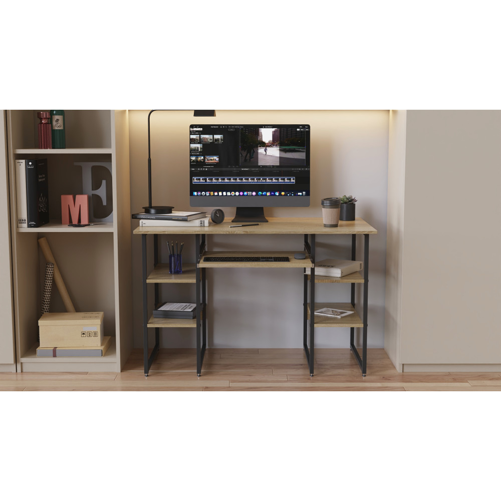 Письменный стол Ferrum-decor Скай 75x120x60 серый ДСП Дуб Сонома 16мм (FRD-101542)