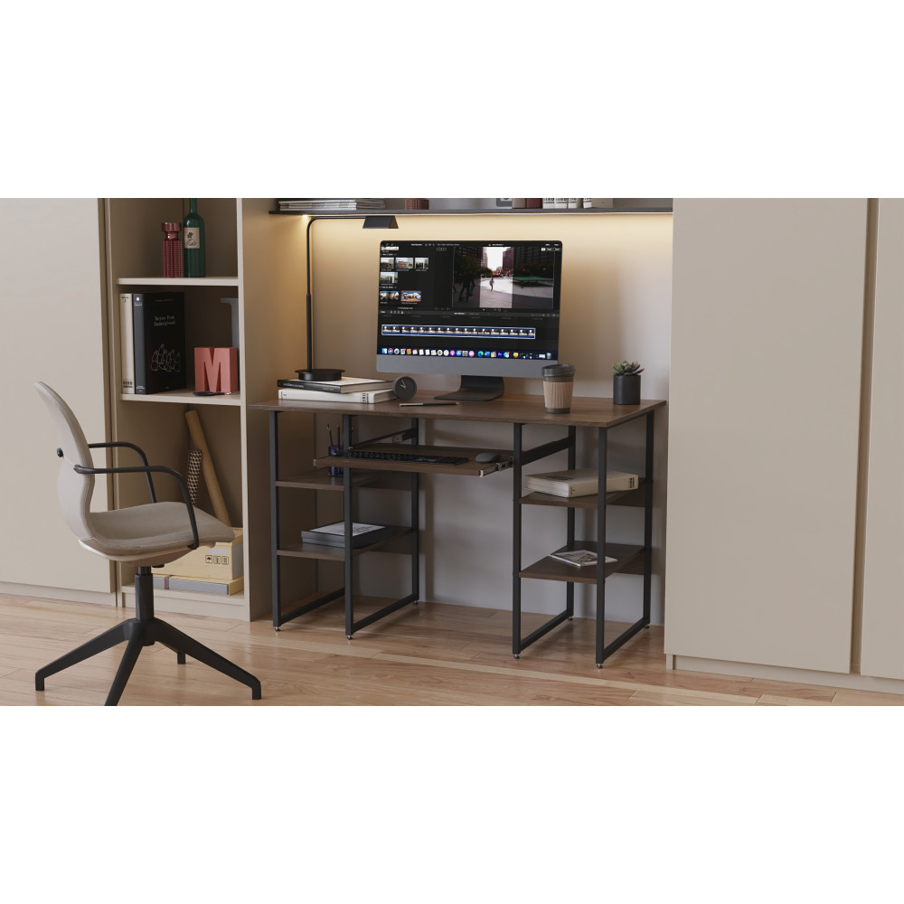 Письменный стол Ferrum-decor Скай 75x120x60 серый ДСП Дуб Сонома 16мм (FRD-101542)