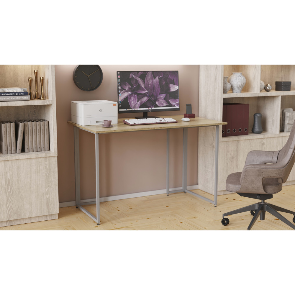 Письменный стол Ferrum-decor Ханна 75x100x60 серый ДСП Дуб Сонома 16мм (FRD-101392)