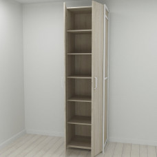 Шкаф Гардероб Уни секция 7 серии Конект Ferrum-decor 220x60x50см Белый металл ДСП Дуб Сонома 16 мм (FRD-104569)
