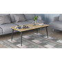 Стіл трансформер журнальний Dandi Small Ferrum-decor 45x120 160)x70 Чорний метал ДСП Дуб Артизан 16 мм (FRD-106800)