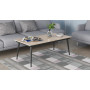 Стол трансформер журнальный Dandi Small Ferrum-decor 45x120 160)x60 Черный металл ДСП Дуб Сан-Марино 16 мм (FRD-106790)