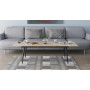 Стол трансформер журнальный Dandi Small Ferrum-decor 45x120 160)x60 Черный металл ДСП Дуб Сан-Марино 16 мм (FRD-106790)