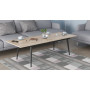 Стол трансформер журнальный Dandi Small Ferrum-decor 45x120 160)x60 Черный металл ДСП Дуб Сан-Марино 16 мм (FRD-106790)