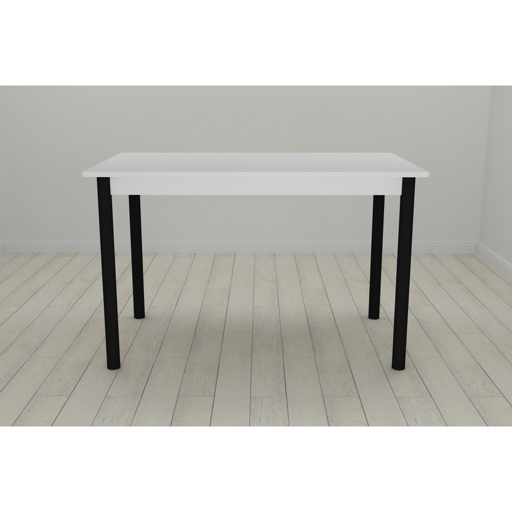 Стол кухонный Ferrum-decor Бенита 75x120x80 Черный ДСП Белое 16мм (FRD-106290)