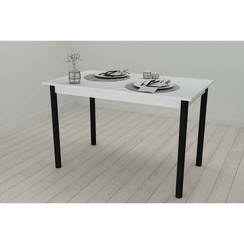 Стол кухонный Ferrum-decor Бенита 75x120x80 Черный ДСП Белое 16мм (FRD-106290)