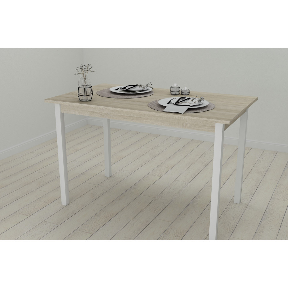 Стіл кухонний Ferrum-decor Маріо 75x120x60 Білий ДСП Сонома 16мм (FRD-106320)