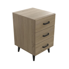 Тумба Віва 3 на конусних ніжках Ferrum-decor 56,5x35x40 Чорний метал ДСП Дуб Сонома 16 мм (FRD-106820)