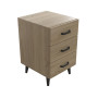 Тумба Віва 3 на конусних ніжках Ferrum-decor 56,5x35x40 Чорний метал ДСП Дуб Сонома 16 мм (FRD-106820)