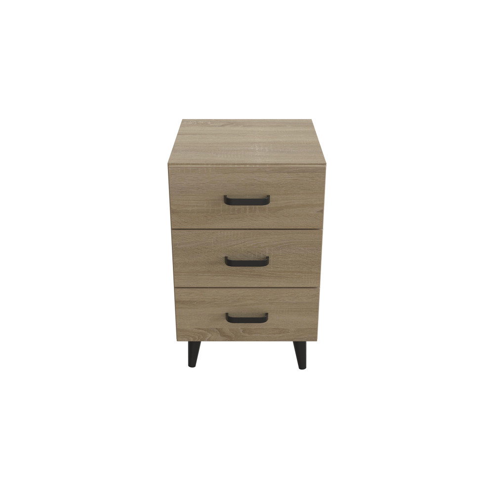 Тумба Віва 3 на конусних ніжках Ferrum-decor 56,5x35x40 Чорний метал ДСП Дуб Сонома 16 мм (FRD-106820)