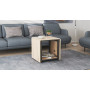 Стол журнальный трансформер Куб Комбо Ferrum-decor 540x532x500 Черный металл ДСП Дуб Сан-Марино 16 мм (FRD-105151)