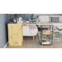 Стол-тумба трансформер Смарт 3/2 с этажеркой Ferrum-decor 1430x1450x600 Черный металл ДСП Дуб Артизан 16 мм (FRD-105121)